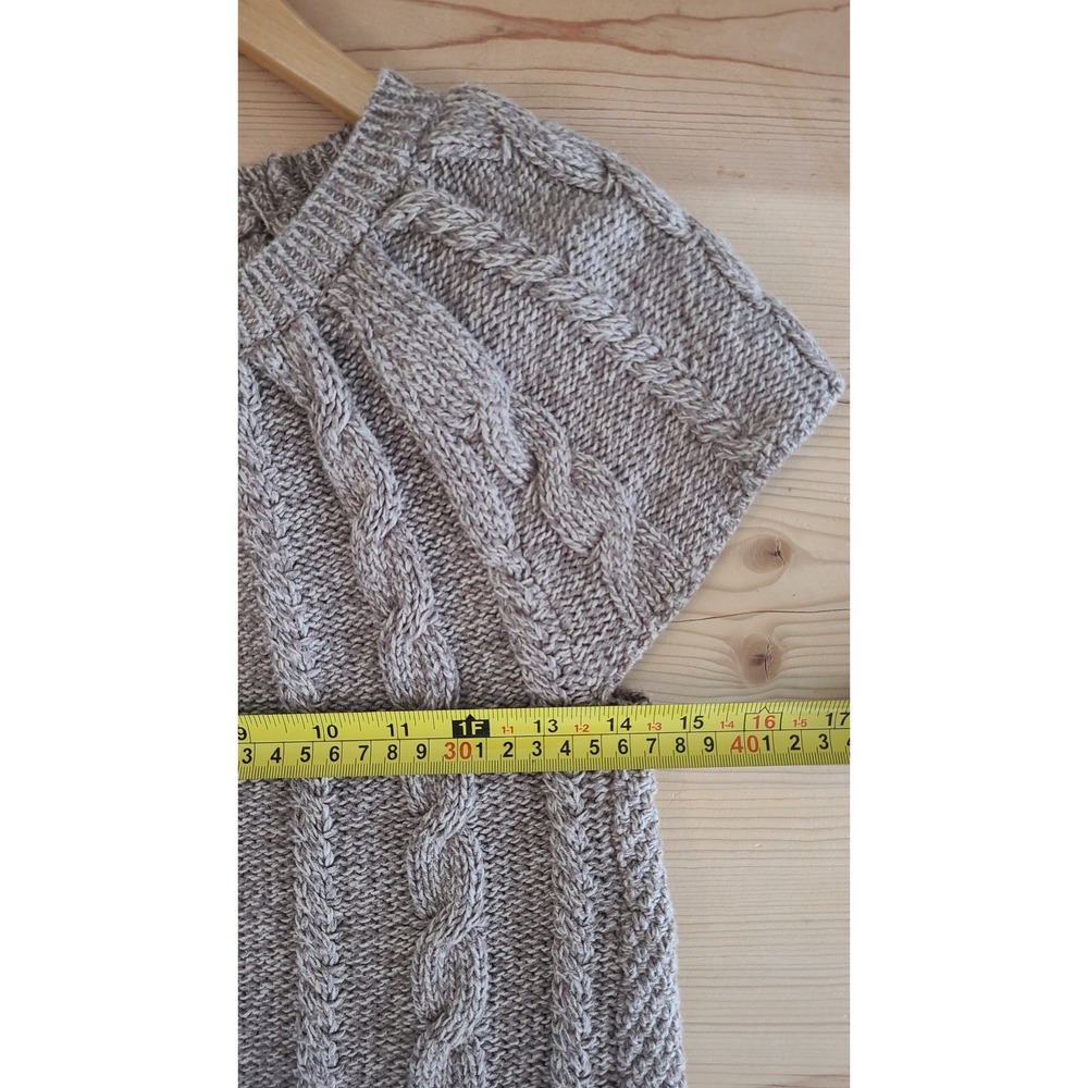 Style & Co Womens Cable Knit Sweater Dress Taupe Short Sleeve Pockets Size xs/s - Picture 3 of 5